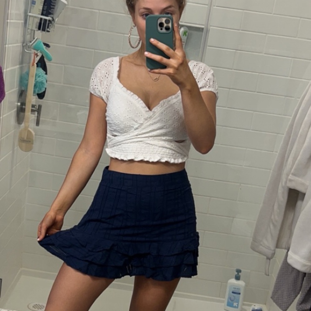 White Lace Crop Top